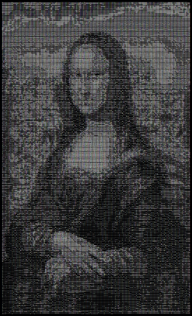 ASCII art of "The Mona Lisa" by Leonardo Da Vinci